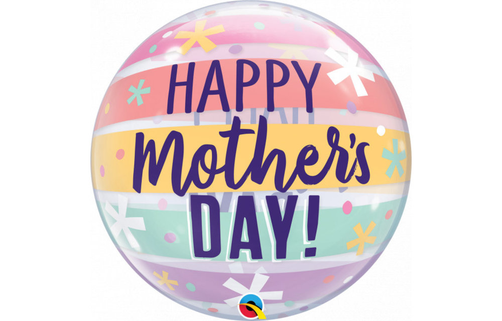 BUBBLE Mother's Day Pastel Stripes - 22 inch - Qualatex