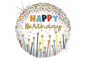 Birthday Star Candles Holographic - G18"/45cm