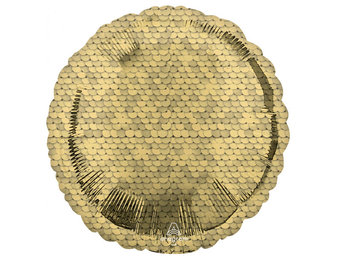 Round - Gold - Pailletten - A18"/45cm