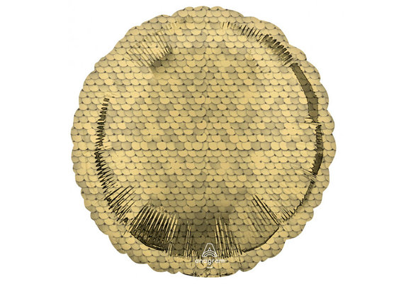 Round - Gold - Pailletten - A18"/45cm
