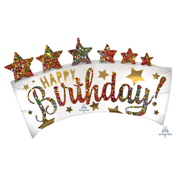 Birthday Banner Glitter Satin - A 60 x 90cm