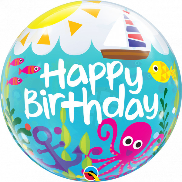 BUBBLE Birthday Maritime Fun - 22 inch - Qualatex