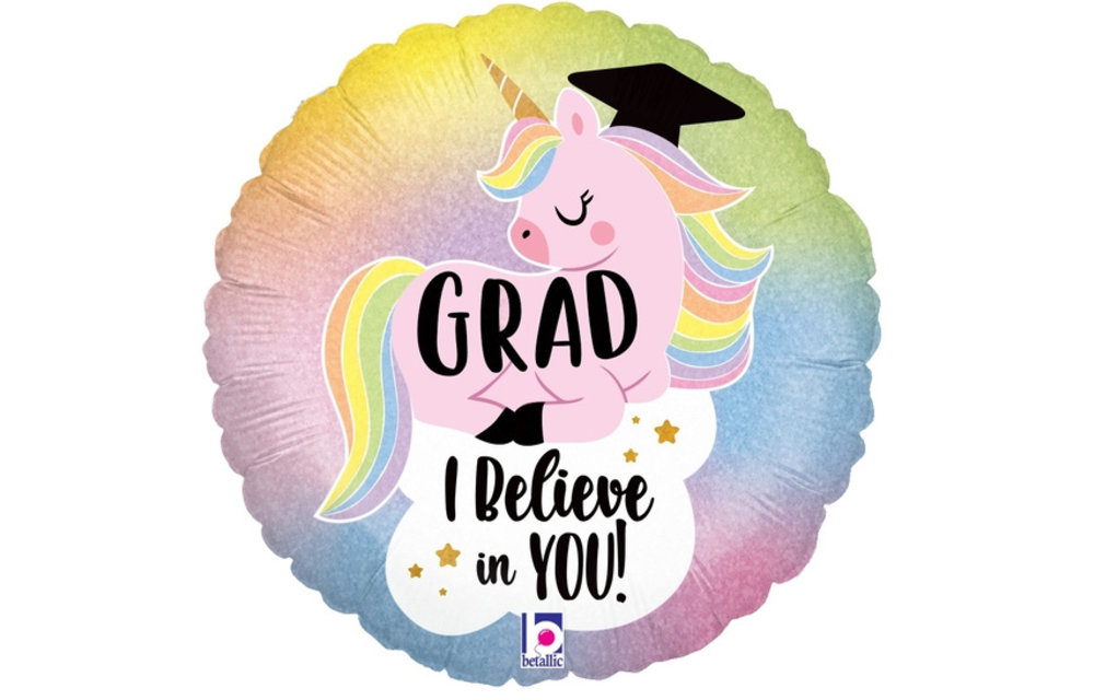 Glitter Pastel Unicorn Grad Holographic - 18 inch - Betallic