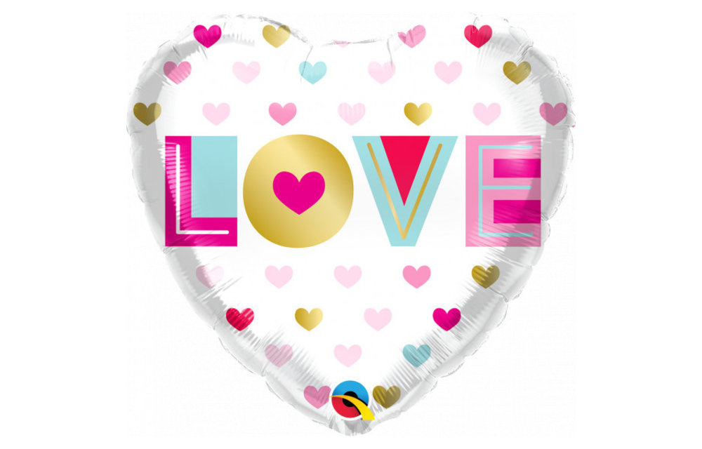 HEART - Metallic Hearts Love - 18 inch - Qualatex