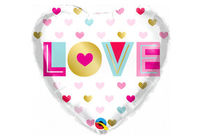 HEART - Metallic Hearts Love - 18 inch - Qualatex