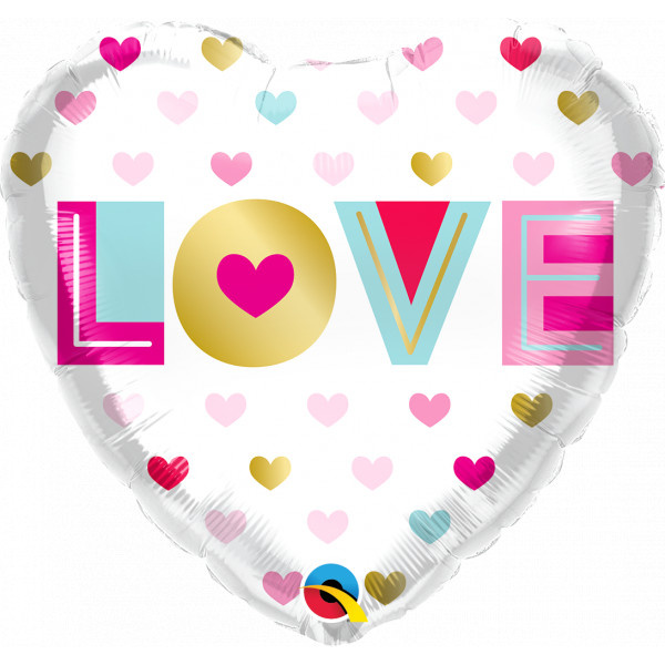 HEART - Metallic Hearts Love - 18 inch - Qualatex