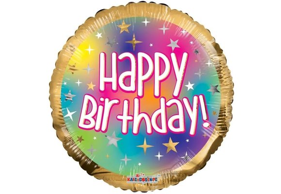 Birthday - Gold and Ombre Multi - 18 inch - Kaleidoscope