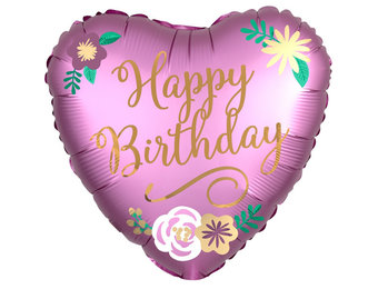 Heart Birthday Satin Flowers - A18"/45cm