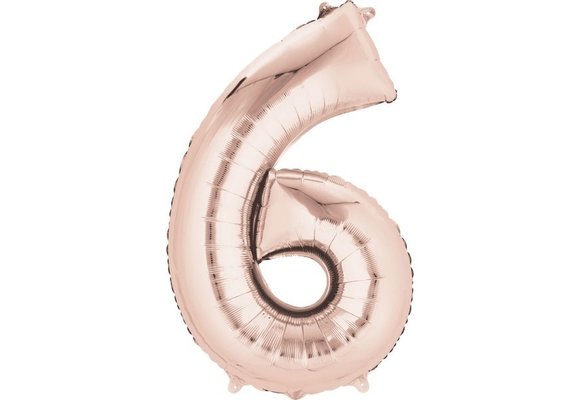 SALE > Cijfer Mini Rose Gold 6 - 16"/40cm zelfsluitend!