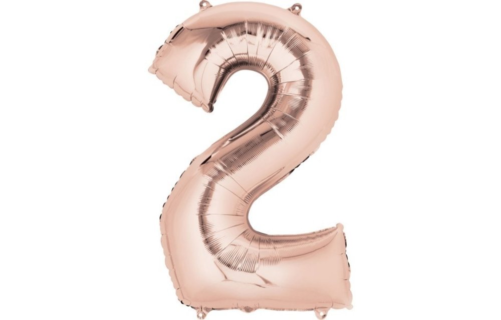 SALE > Cijfer Mini Rose Gold 2  - 16 inch - zelfsluitend!