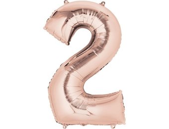 SALE > Cijfer Mini Rose Gold 2 - 16"/40cm zelfsluitend!