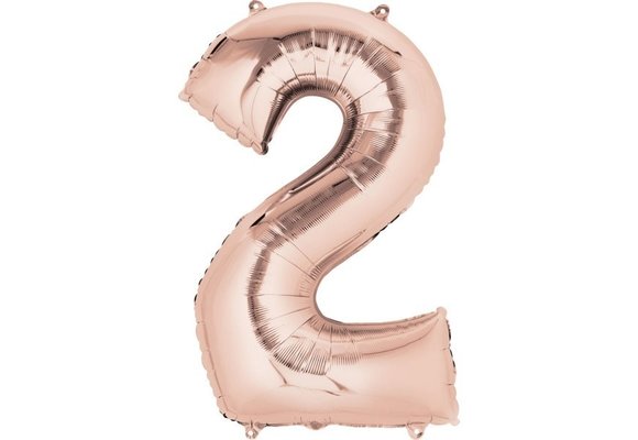 SALE > Cijfer Mini Rose Gold 2 - 16"/40cm