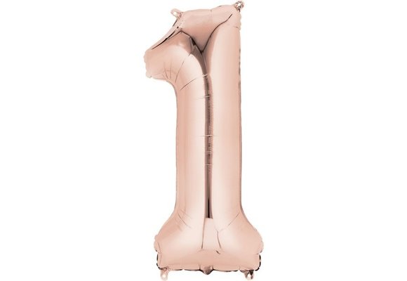 SALE > Cijfer Mini Rose Gold 1 - 16"/40cm