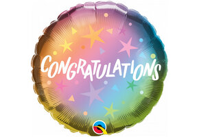 Congratulations Ombre & Stars - Q18"/45cm