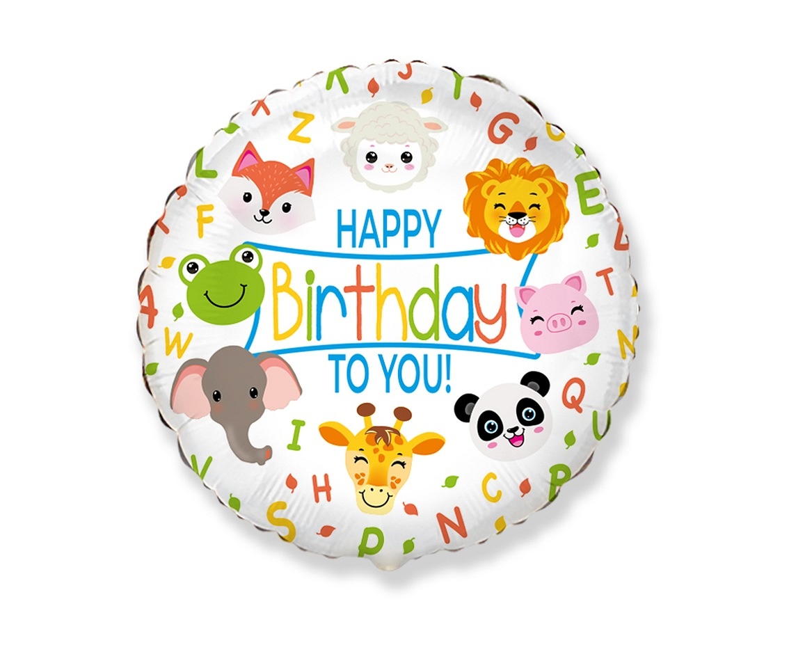 Happy Birthday To You Animals - 18 inch - Flex Metal