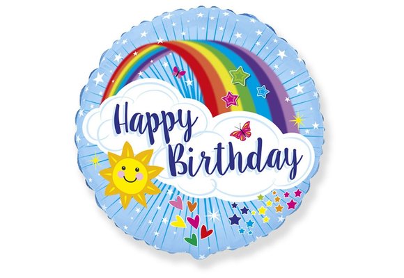 Birthday - Rainbow - 18 inch - 2 stuks - Flexmetal