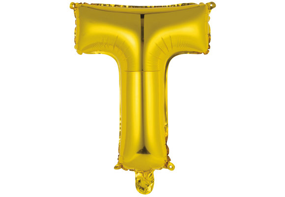 Letter Mini Gold - T - A34cm - zelfsluitend