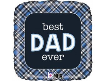 Best Dad Ever Plaid - B18"/45