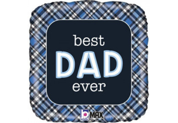 Best Dad ever Plaid - B18"/45