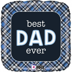 Best Dad ever Plaid - B18"/45