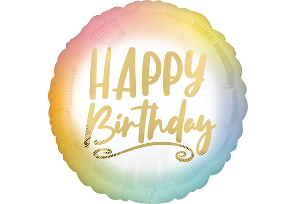 Birthday - Ombre & Gold - 18 inch - Anagram