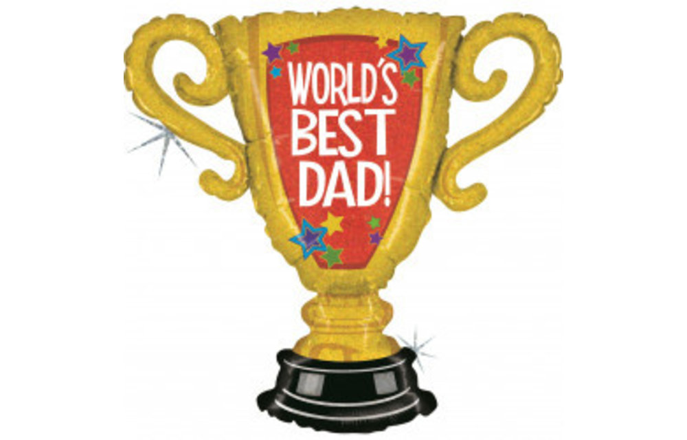 World''s Best DAD Trophy Holographic - 33 inch - Grabo