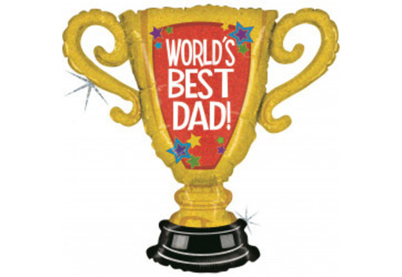 World''s Best DAD Trophy Holographic  - 33 inch - Grabo