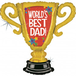 World''s Best DAD Trophy Holographic - 33 inch - Grabo