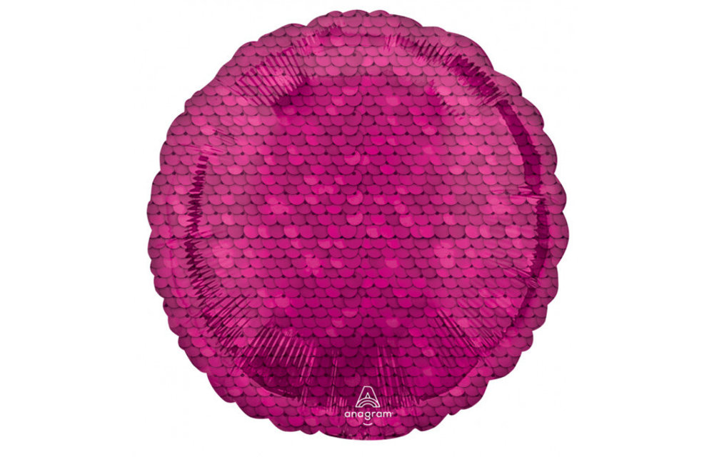 Round - Fuchsia - Pailletten - 18 inch - Anagram