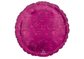Round - Fuchsia - Pailletten - A18"/45cm