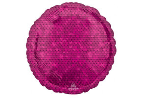 Round - Fuchsia - Pailletten - 18 inch - Anagram