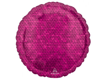 Round - Fuchsia - Pailletten - A18"/45cm