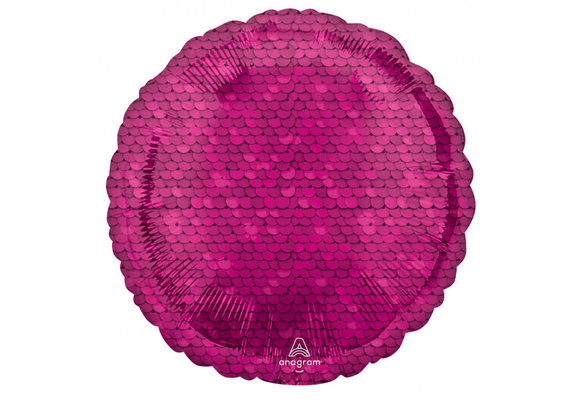 Round - Fuchsia - Pailletten - A18"/45cm