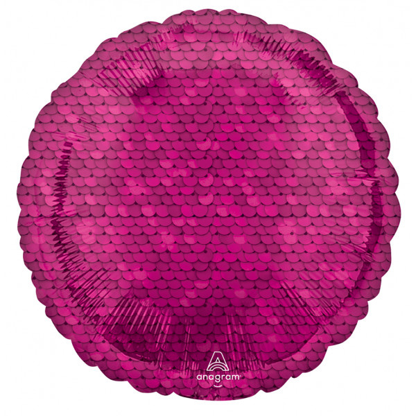Round - Fuchsia - Pailletten - 18 inch - Anagram