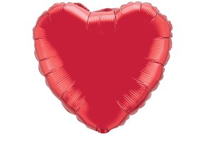 Heart - Ruby Red Q4"/10cm - 5 stuks