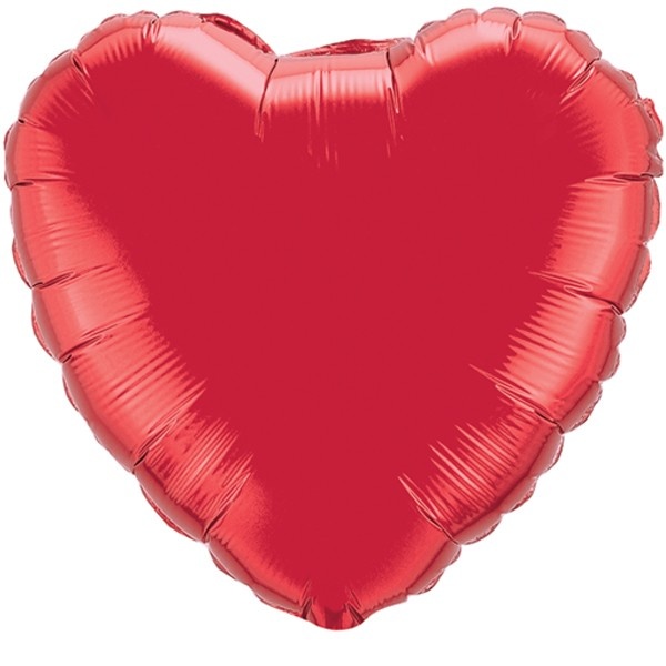 Heart - Ruby Red Q4"/10cm - 5 stuks