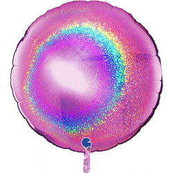 Round - Glitter Holographic - Fuchsia - 36 inch - Grabo