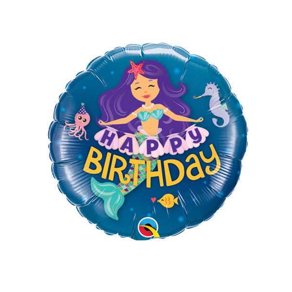 MICROFOIL - Mermaid Birthday - 9 inch - Qualatex