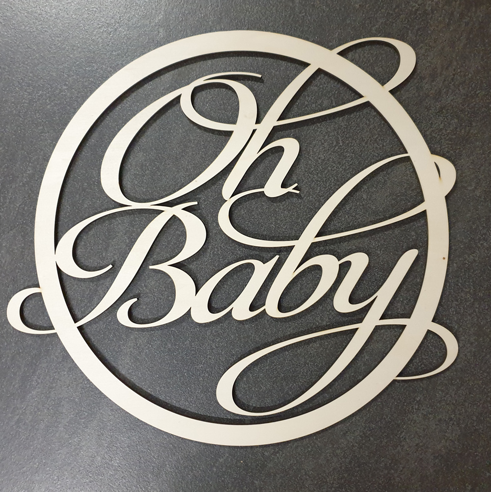 LS - Oh Baby in hout - 40 x 45cm/3mm