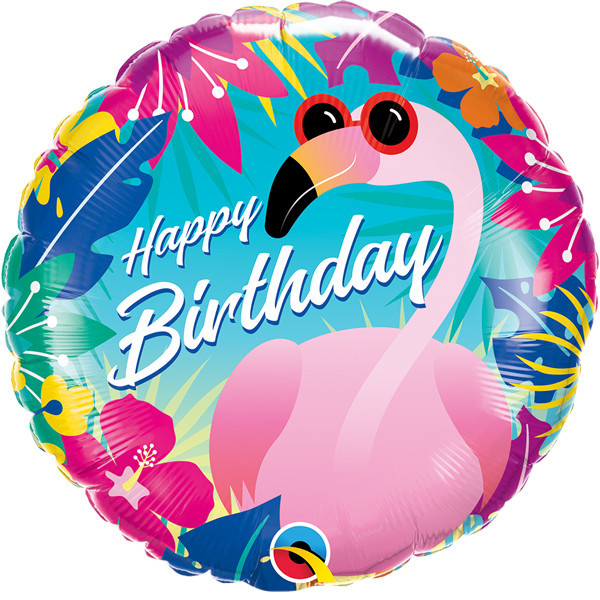 Flamingo Tropical Birthday - Q18"/45cm