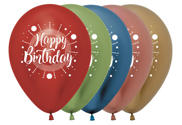 R12 - Happy Birthday - Multicolor - Reflex - 25 Stuks