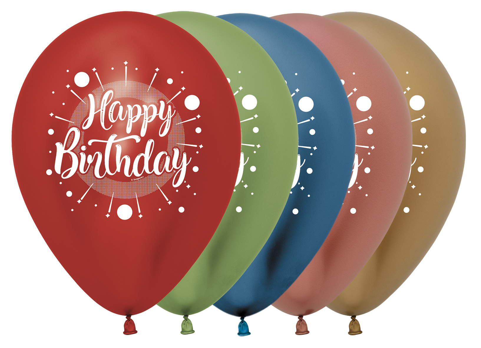 Sempertex 12 inch  - Happy Birthday Multicolor - Reflex Assortment - 900