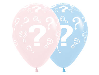 Sempertex 12 inch  - Question Marks - Matte Pink 609/Matte Blue 640