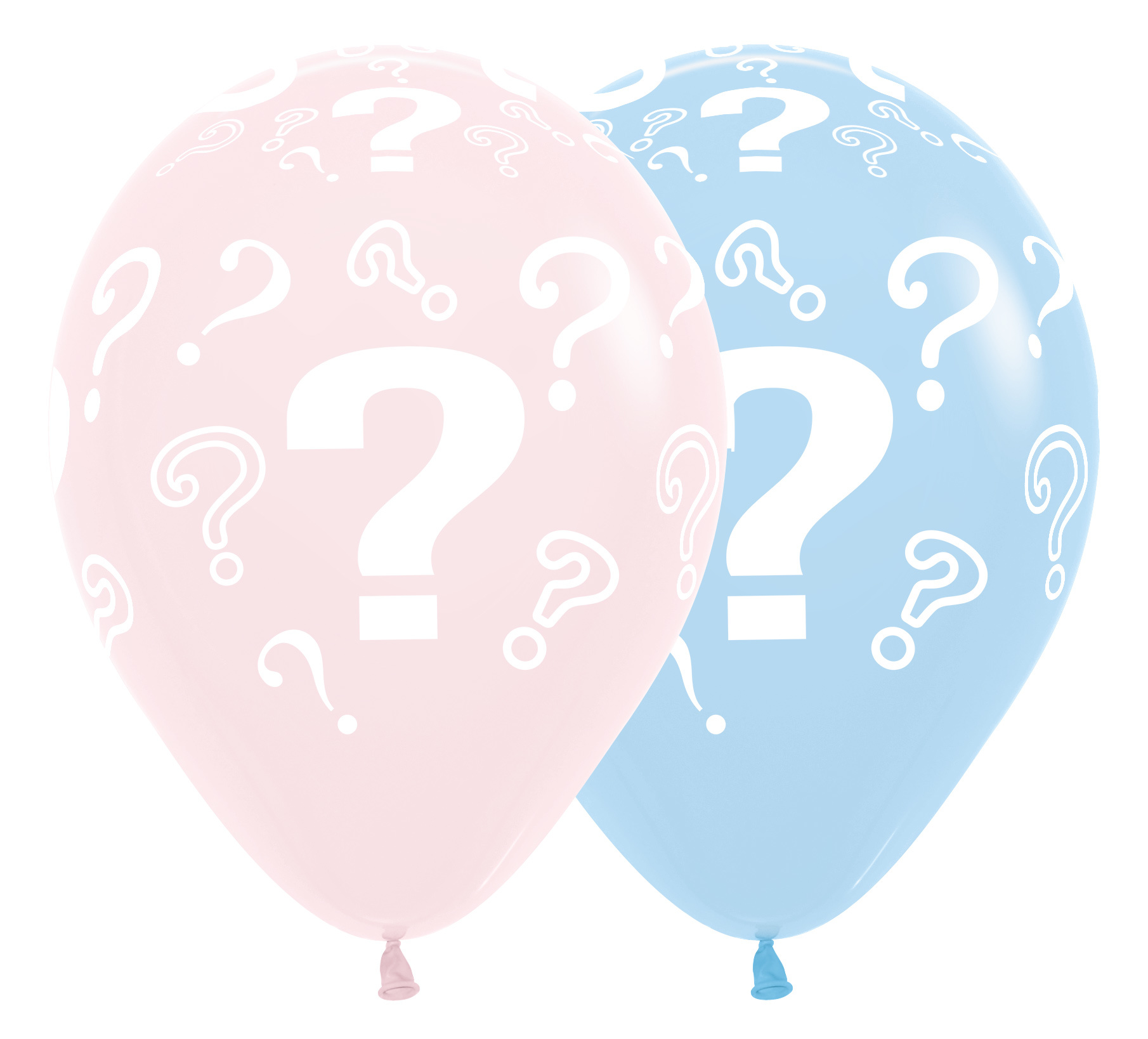 Sempertex 12 inch  - Question Marks - Matte Pink 609/Matte Blue 640
