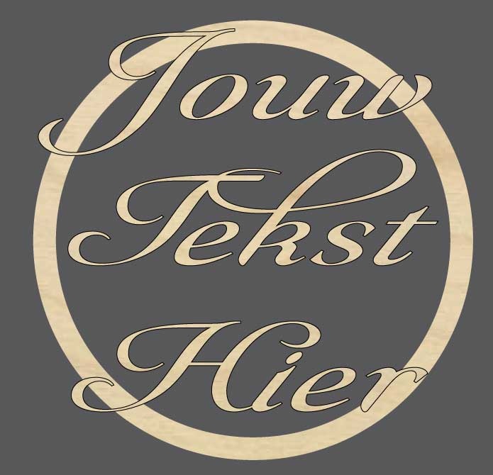 LS - TEKST in hout - 40 x 45cm/3mm