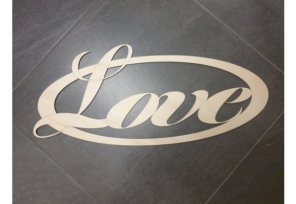 LS - LOVE - hout -  64 x 30cm/4mm