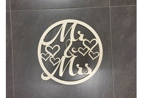 LS - Mr & Mrs - hout - 40 x 45cm/4mm