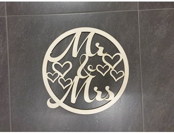 LS - Mr & Mrs - hout - 40 x 45cm/4mm