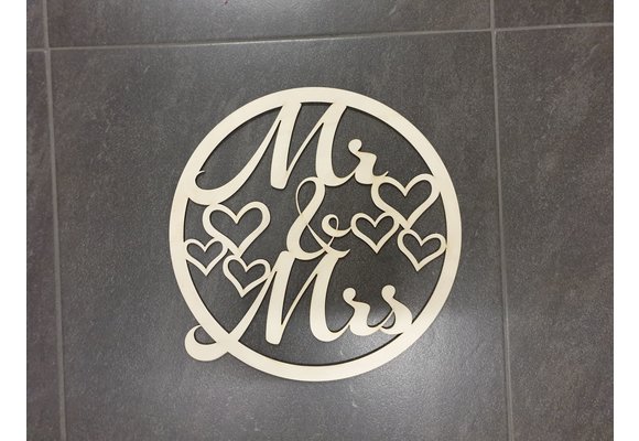 LS - Mr & Mrs - hout - 40 x 45cm/4mm