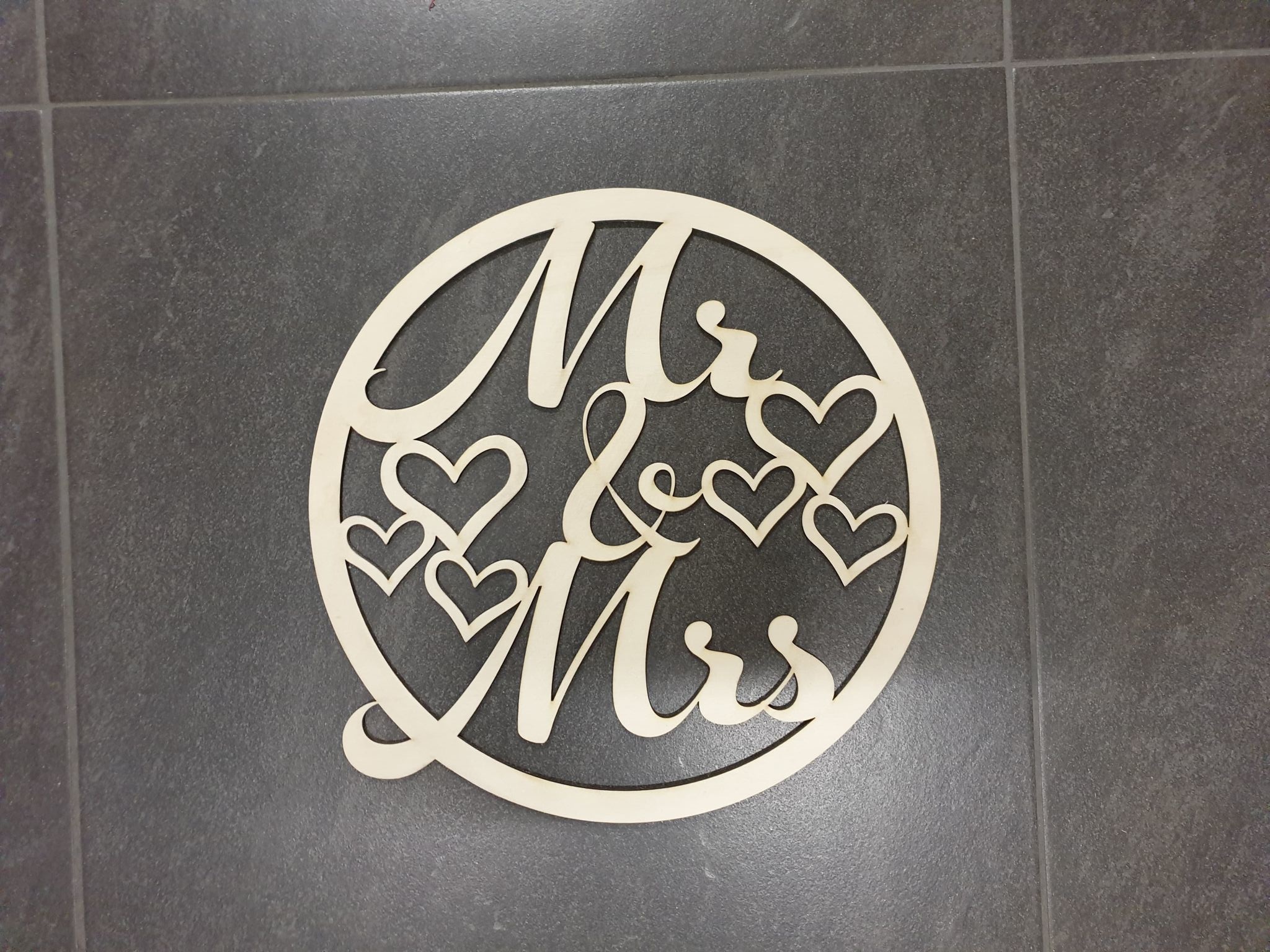 LS - Mr & Mrs - hout - 40 x 45cm/4mm